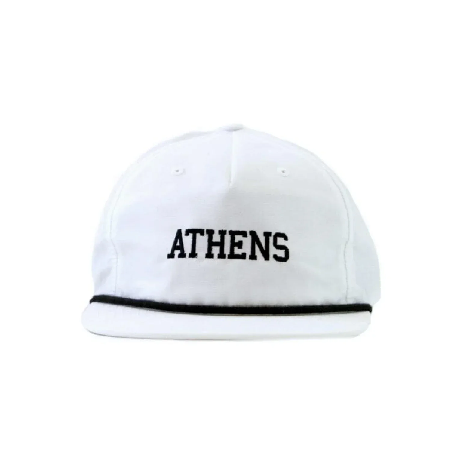Athens Rope Hat - White with Black Rope - Image 2
