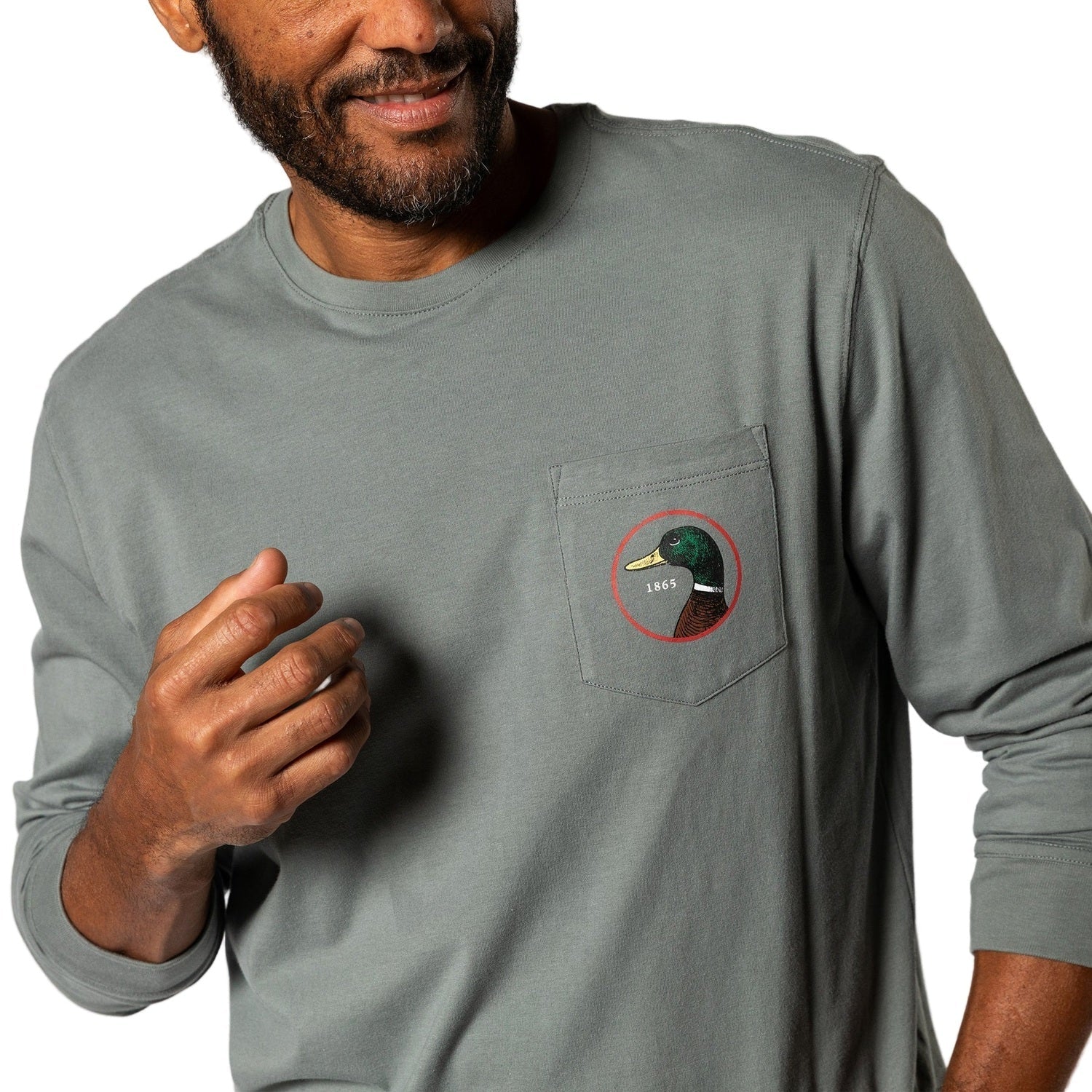 Men's Duck Head Logo Long Sleeve T-Shirt - Image 6