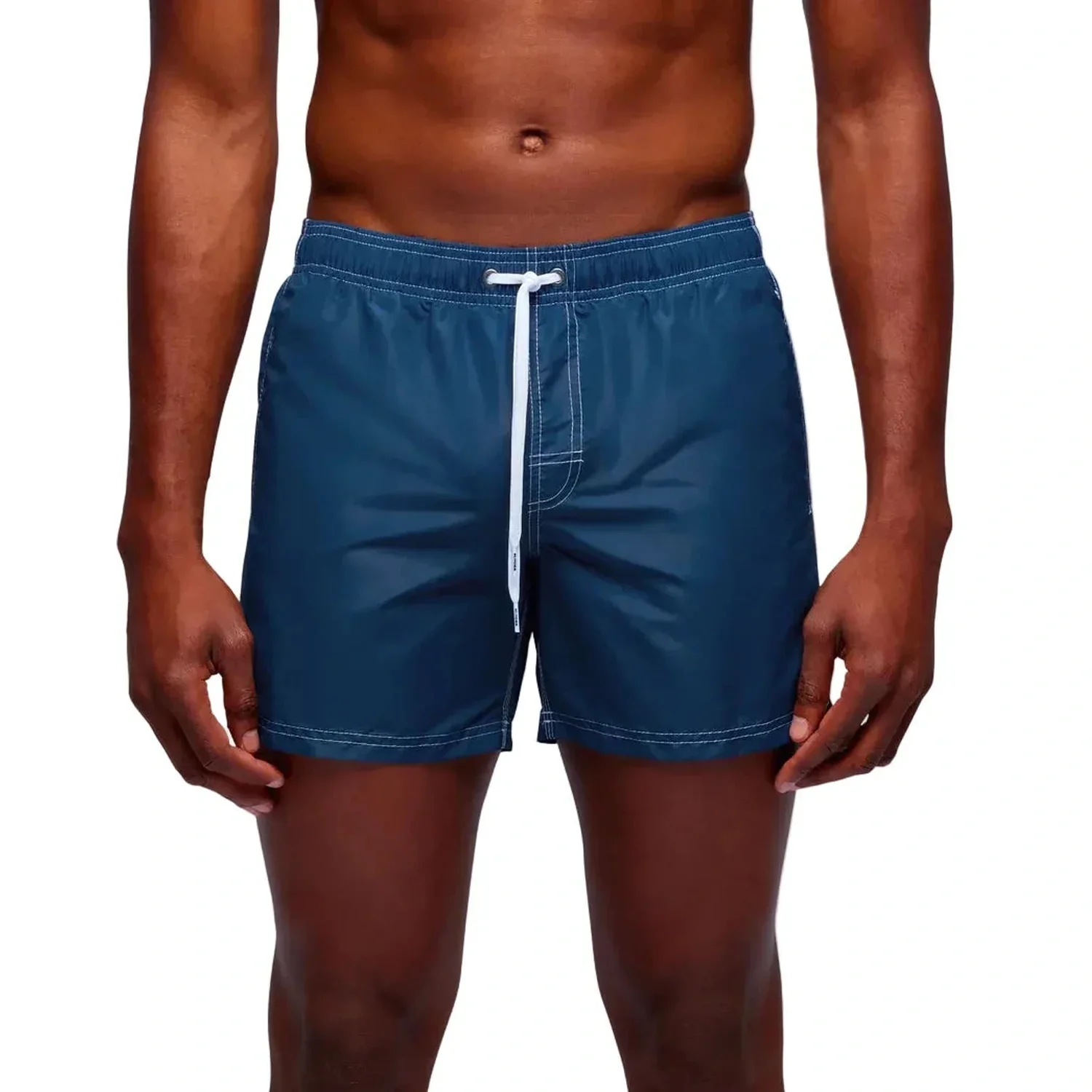 Men's Iconic Taffeta Short Swim Shorts with Elastic Waist (14") - Image 3