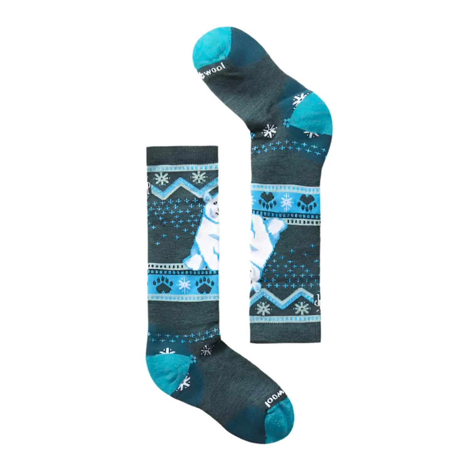 Kids' Wintersport Full Cushion Polar Bear Pattern Over The Calf Socks
