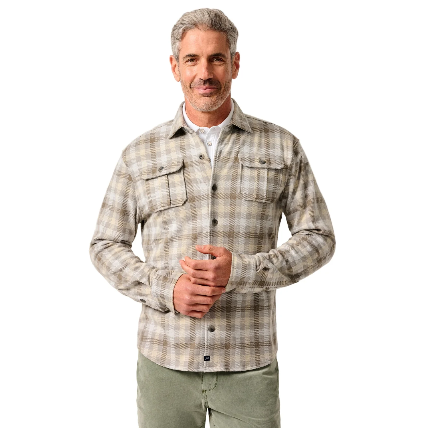 Men's Marcelo Plaid Flannel Knit Button-Up Shirt