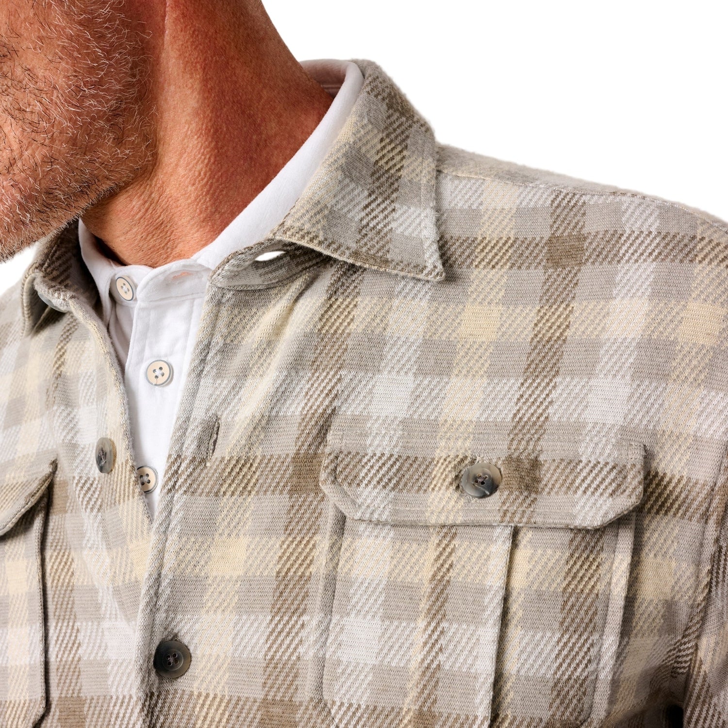 Men's Marcelo Plaid Flannel Knit Button-Up Shirt - Image 4