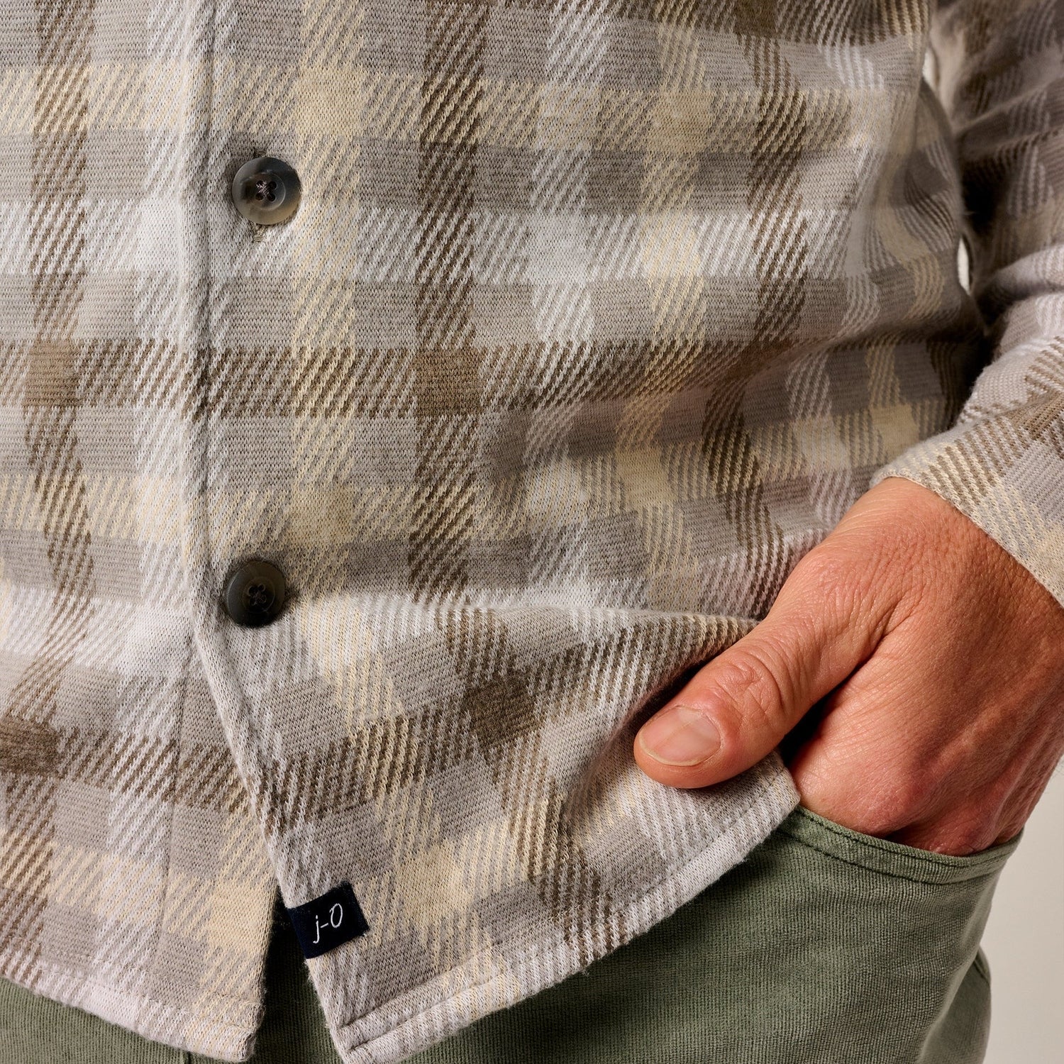 Men's Marcelo Plaid Flannel Knit Button-Up Shirt - Image 5