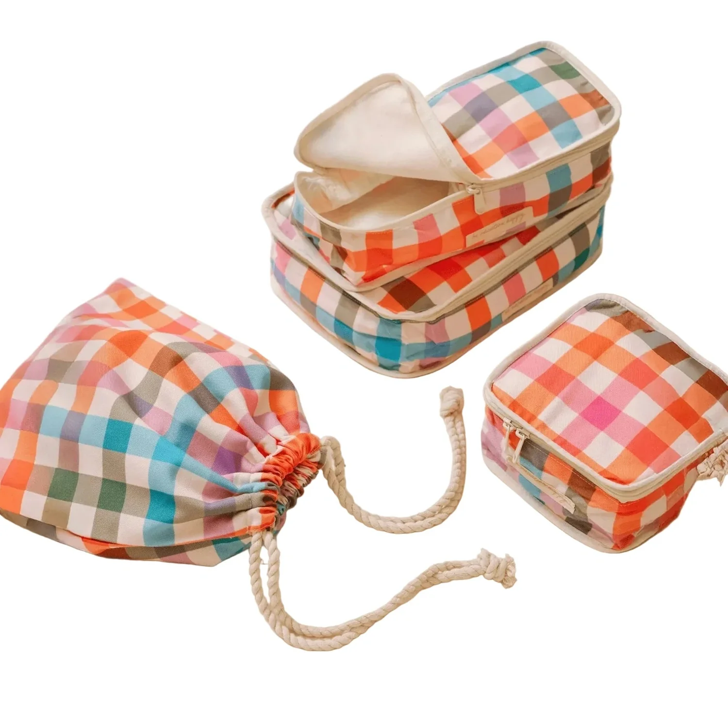 Packing Cube Set: Rainbow Plaid - Image 2