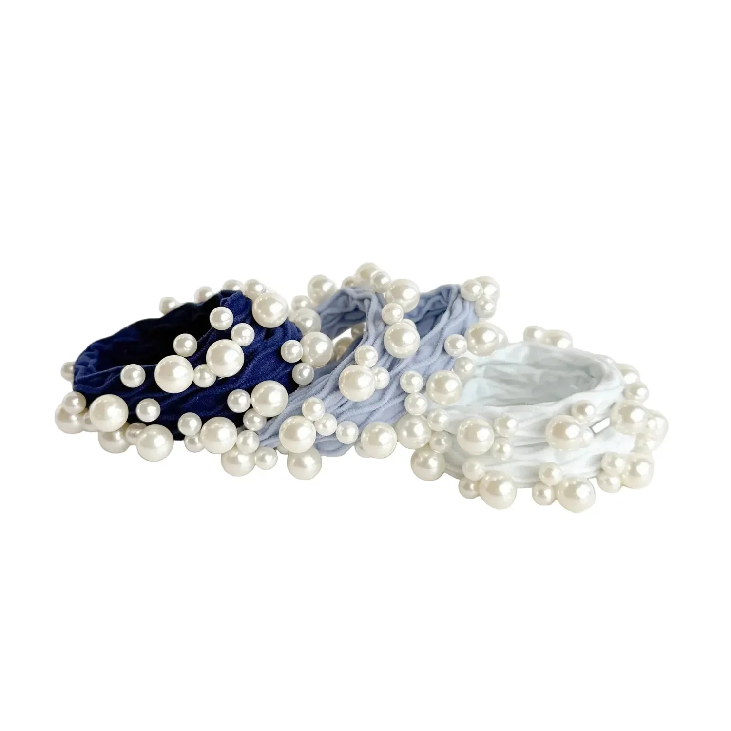 Women's Textured Seamless Pearl Hair Ties