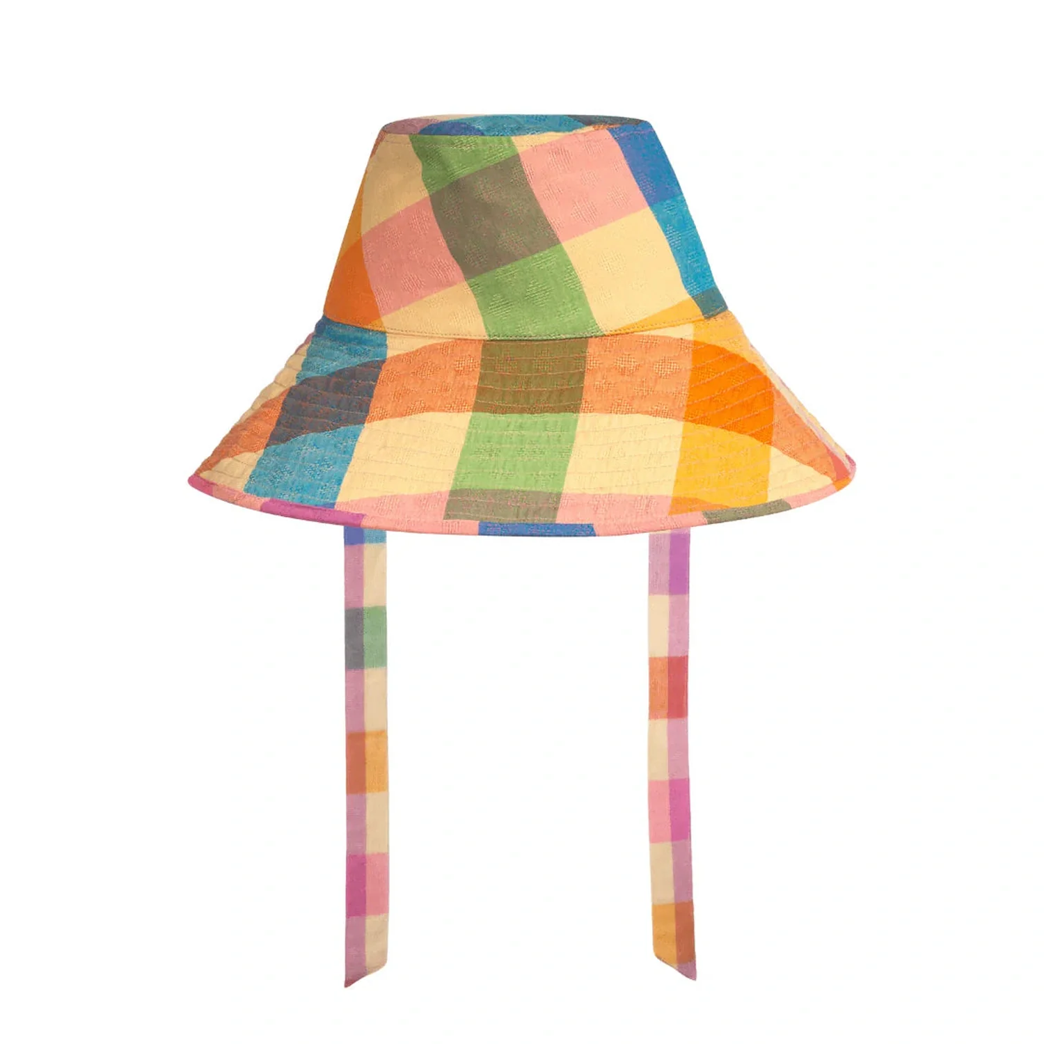 Women's Rainbow Plaid Beachy Bucket Hat - Image 4