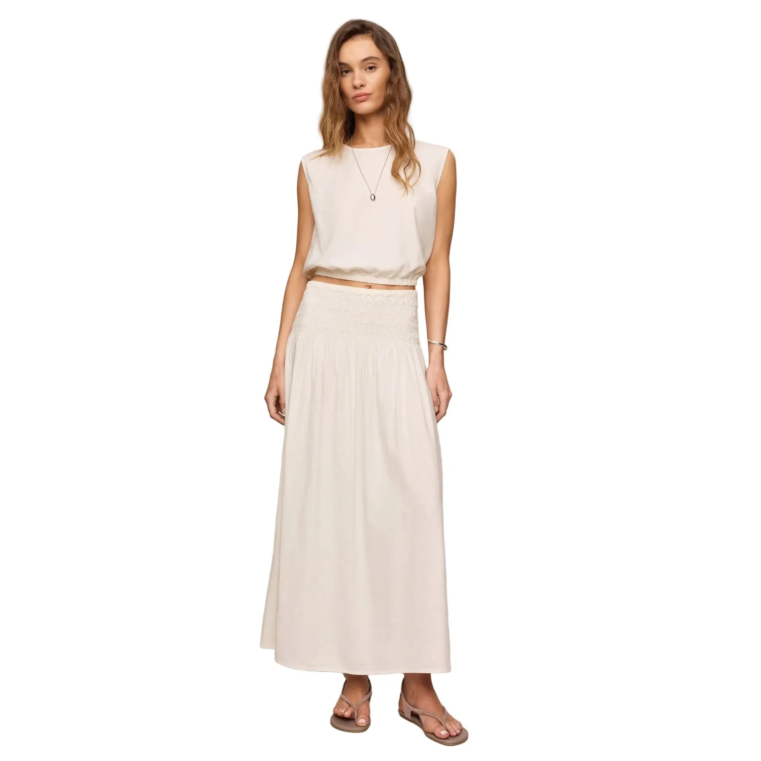Women's Brooke Smocked Linen Maxi Skirt - Image 2