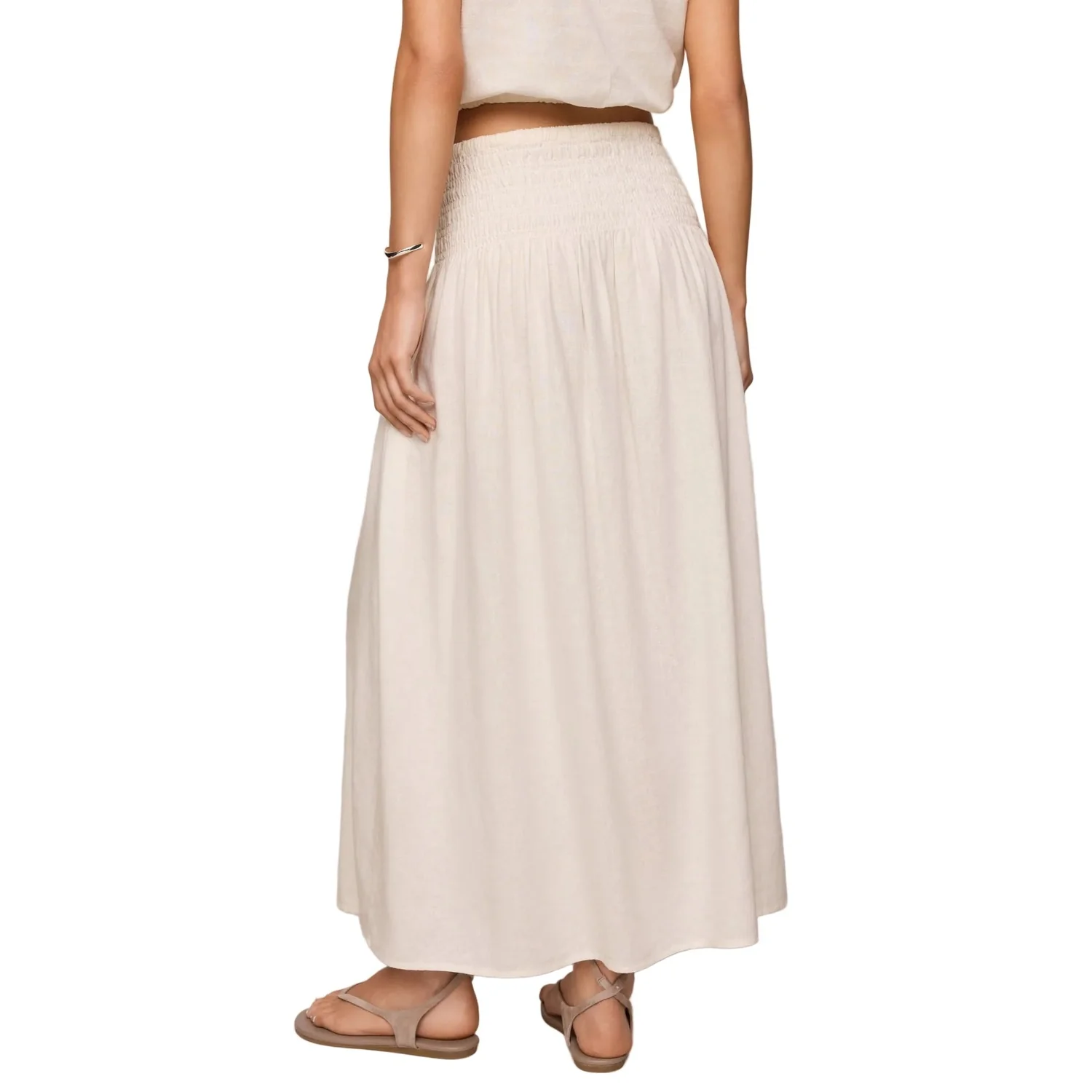Women's Brooke Smocked Linen Maxi Skirt - Image 4