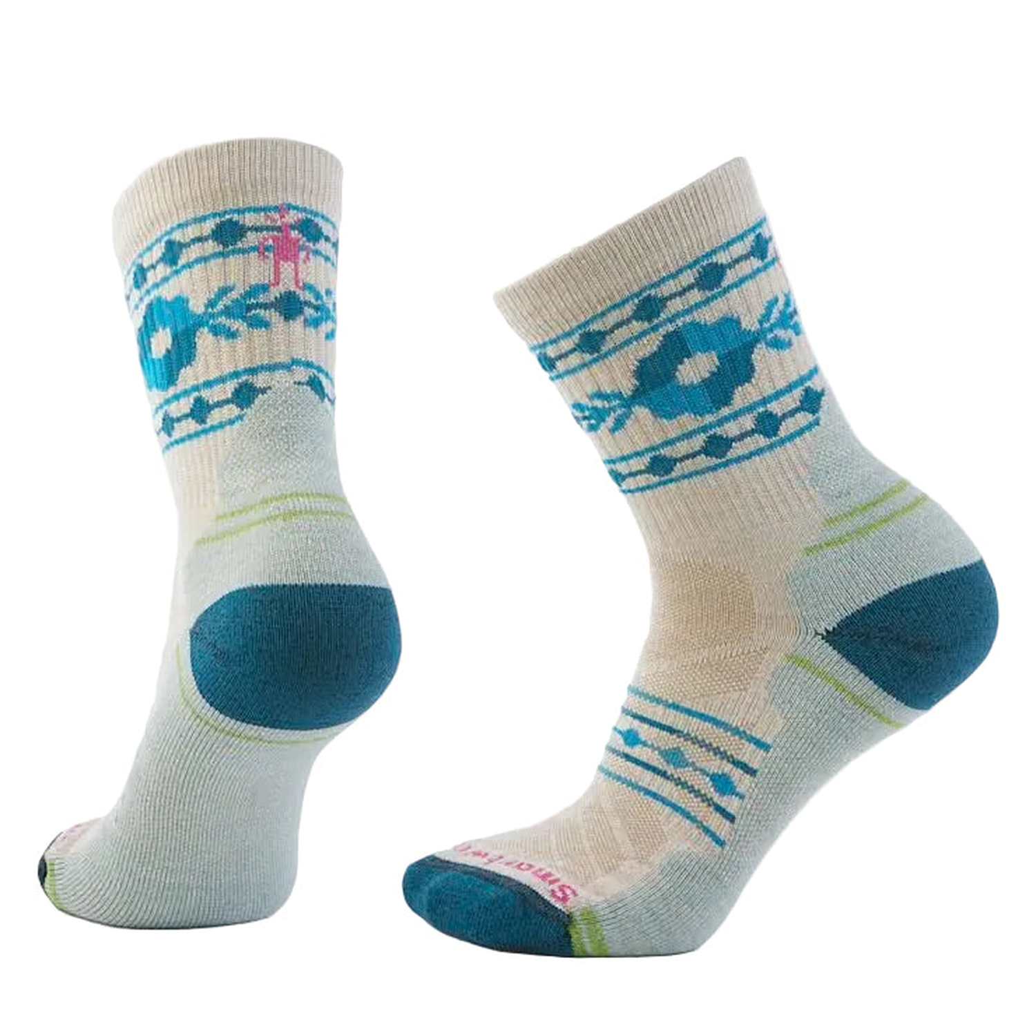 Women's Hike Light Cushion Retro Floral Mid Crew Socks