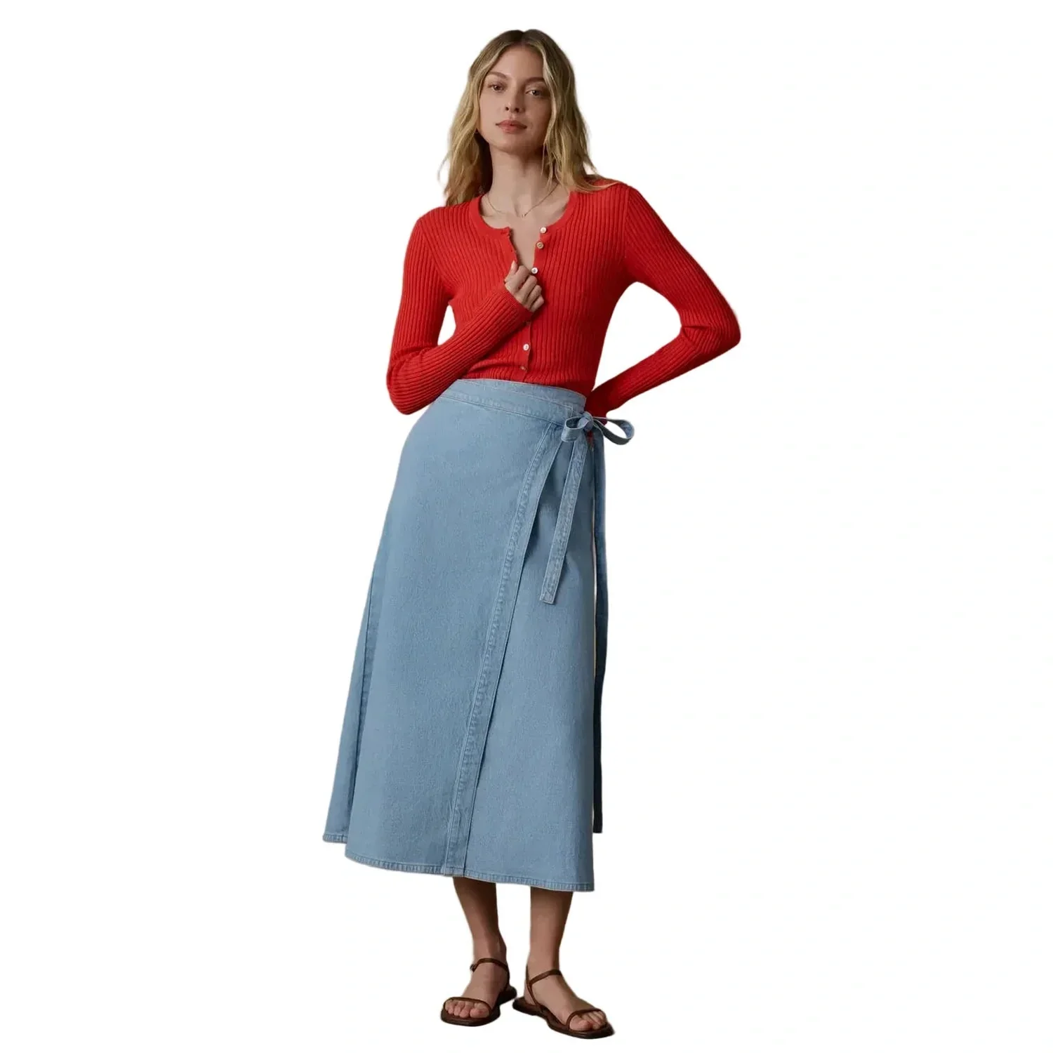 Women's Solstice Denim Wrap Skirt - Image 2