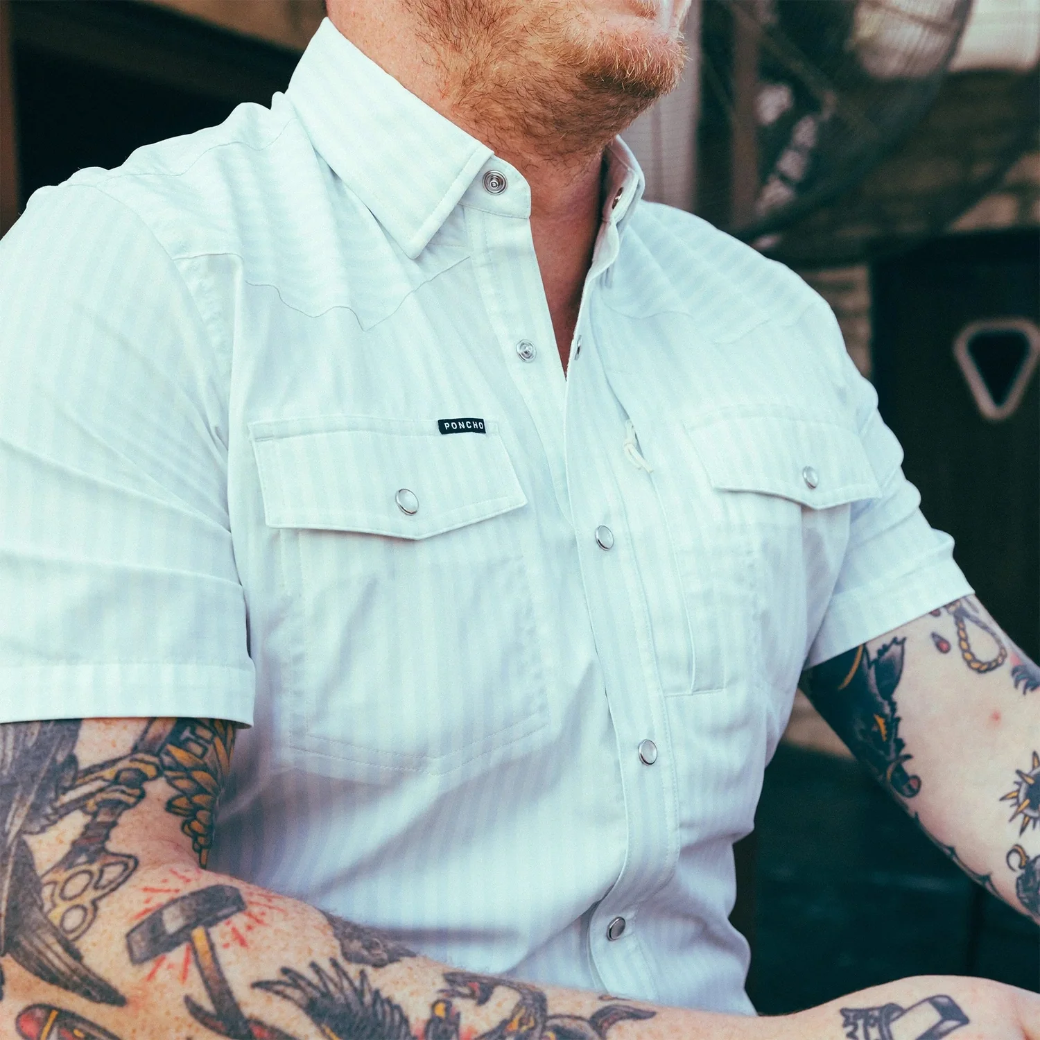 Men's Western Pearl Snap Shirt Short Sleeve - Image 14