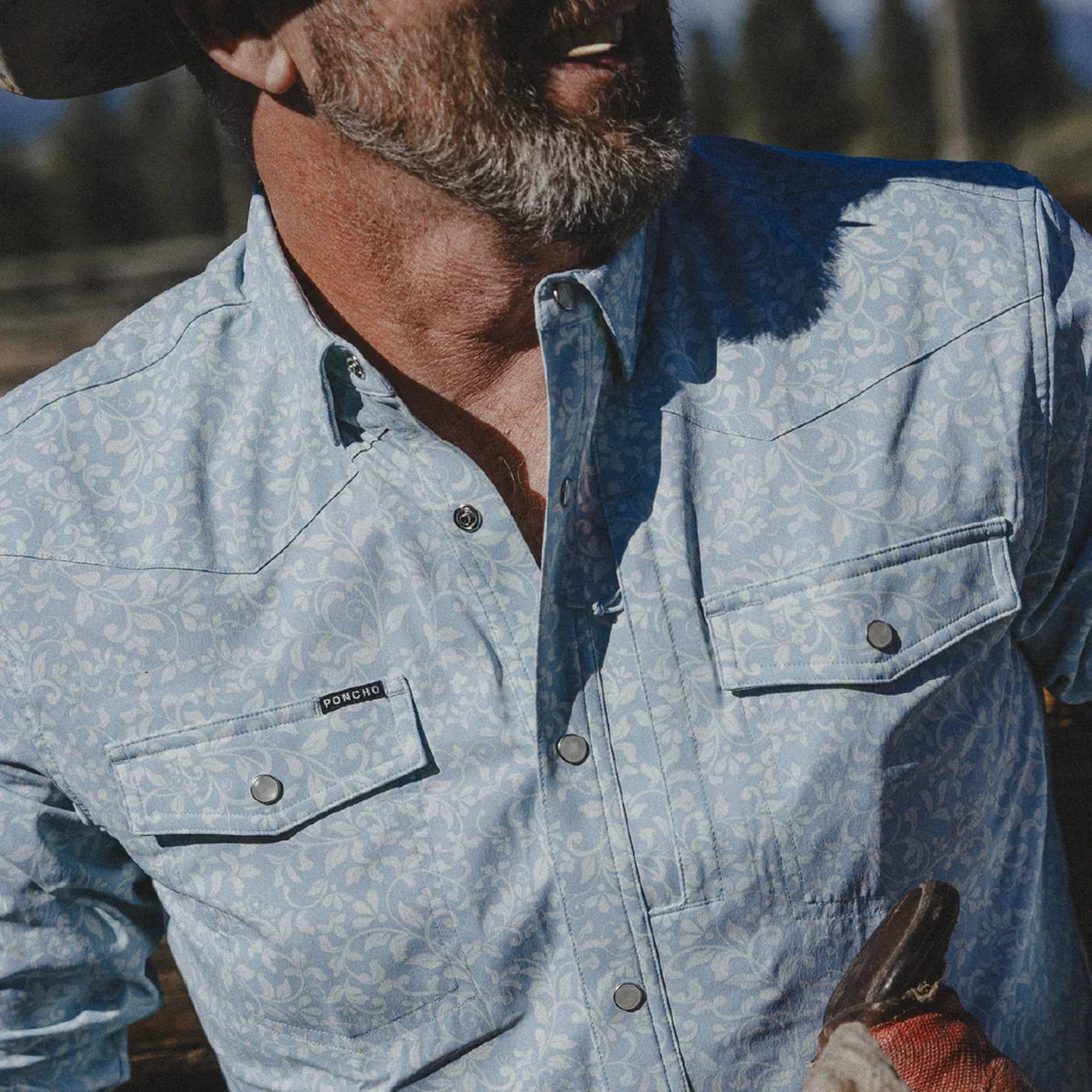 Men's Western Pearl Snap Shirt Short Sleeve - Image 3